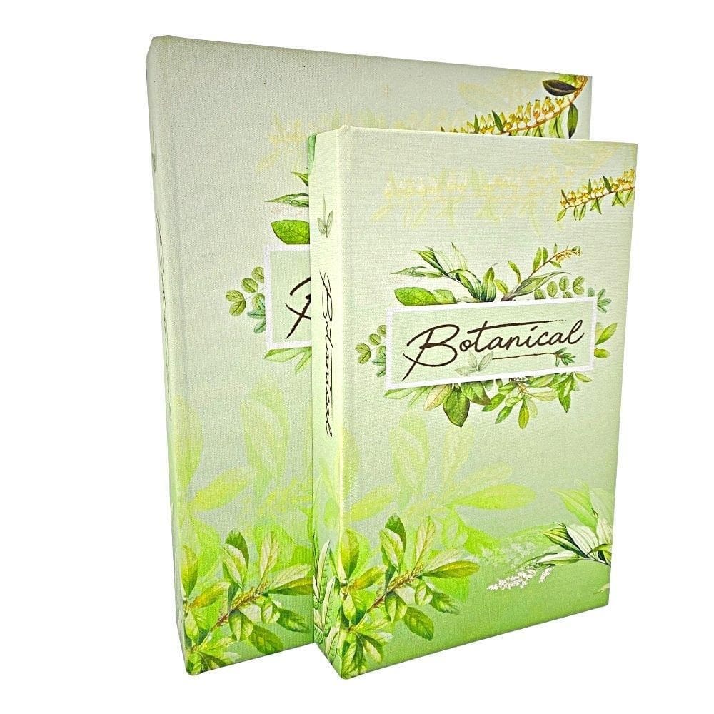 Kit 2 Caixas Livros Decorativas Botanical