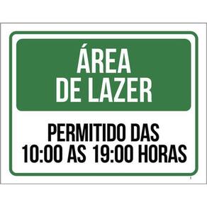 Kit 10 Placas Área De Lazer Horário Permitido 36X46