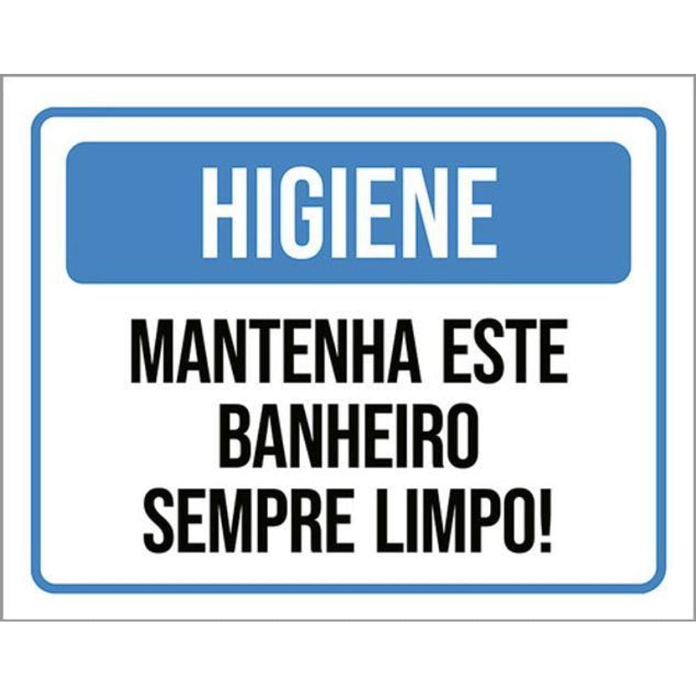 Kit 3 Placas Higiene Mantenha Banheiro Limpo 36X46