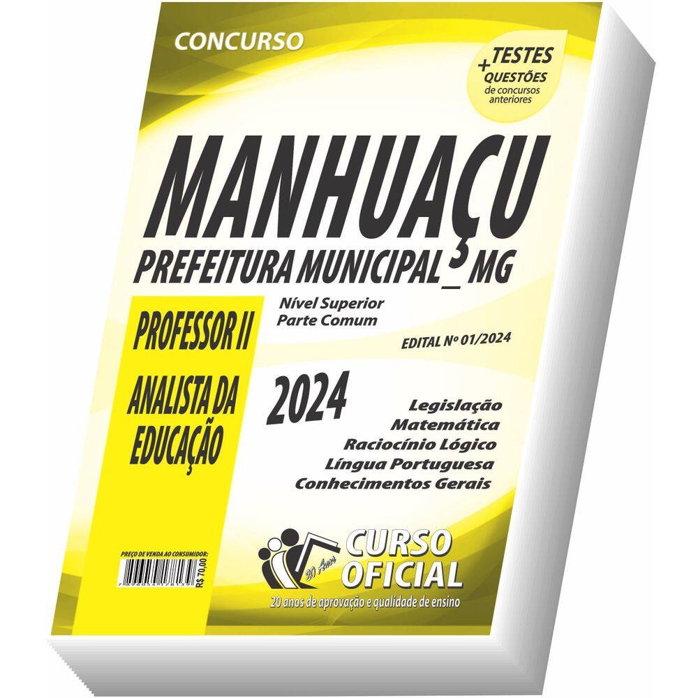Apostila Manhuaçu Mg - Professor Ii - Analista Da Educação