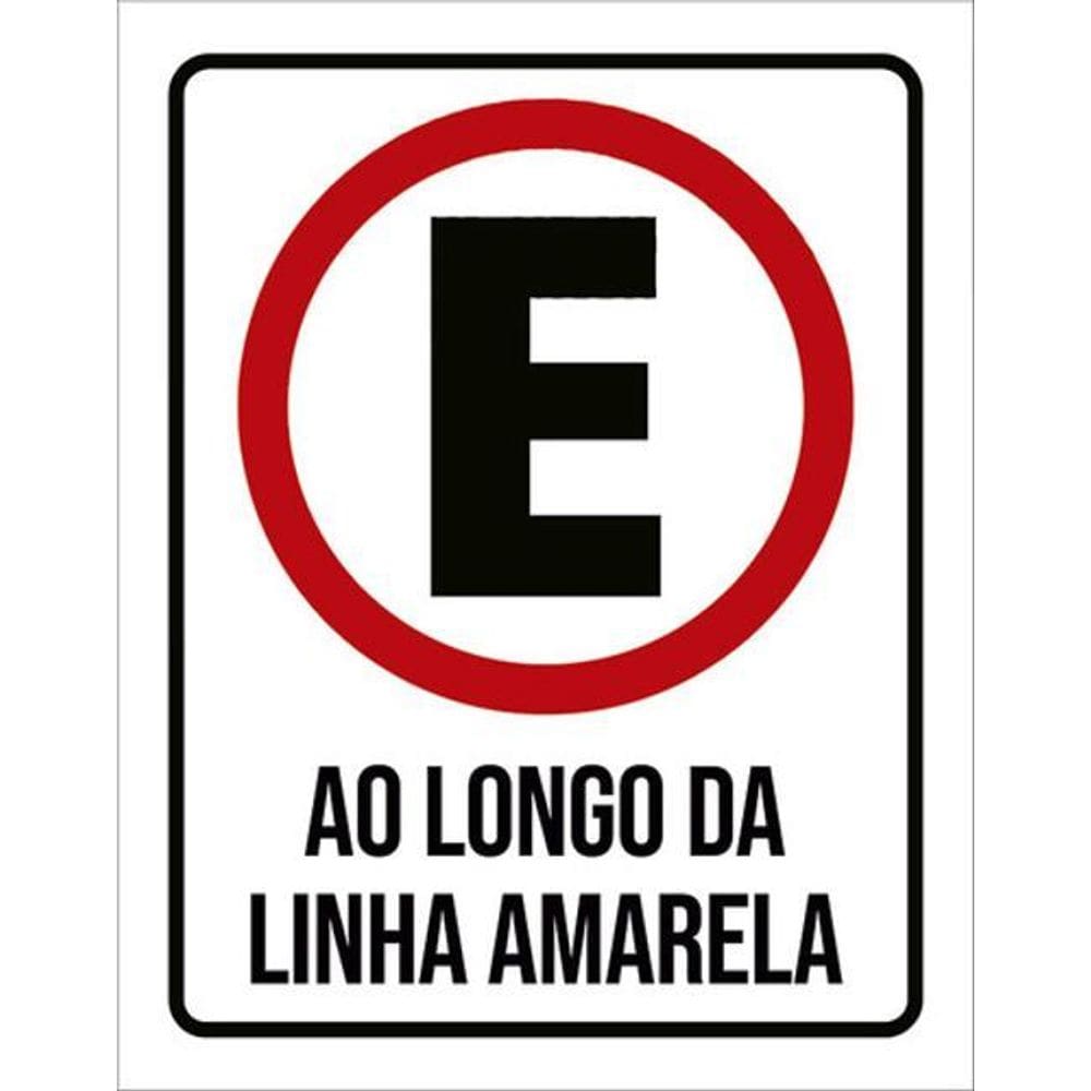 Kit 5 Placas Estacionamento Ao Longo Linha Amarela 36X46