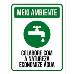 Kit 3 Placas Meio Ambiente Colabore Natureza Água 36X46