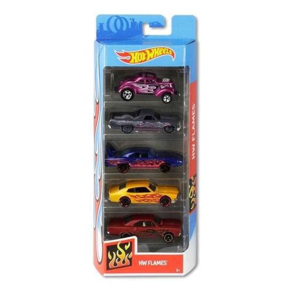 Hot Wheels Pack 5 Carrinhos Flames