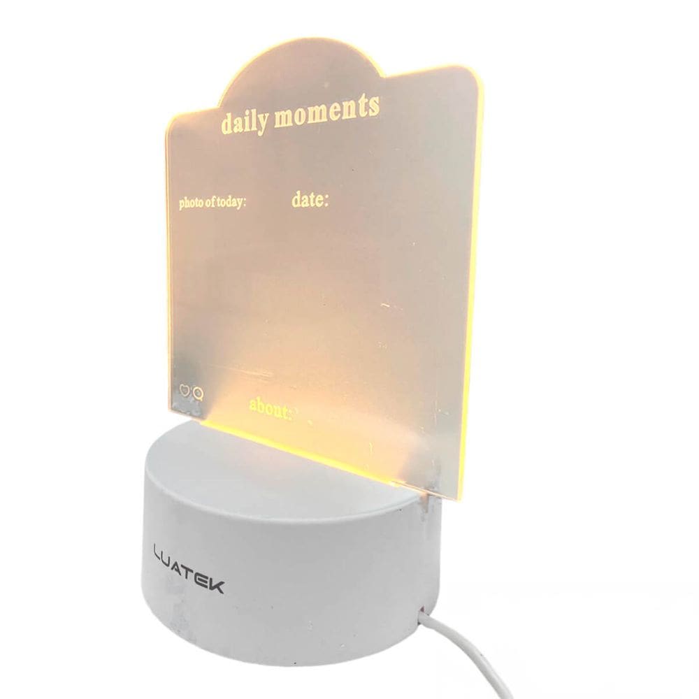 Luminária Lousa 3D Interativa Escreve Recados 3 Cores de Luz