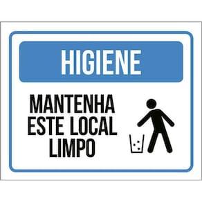 Kit 10 Placas Higiene Mantenha Este Local Limpo Ícone 36X46