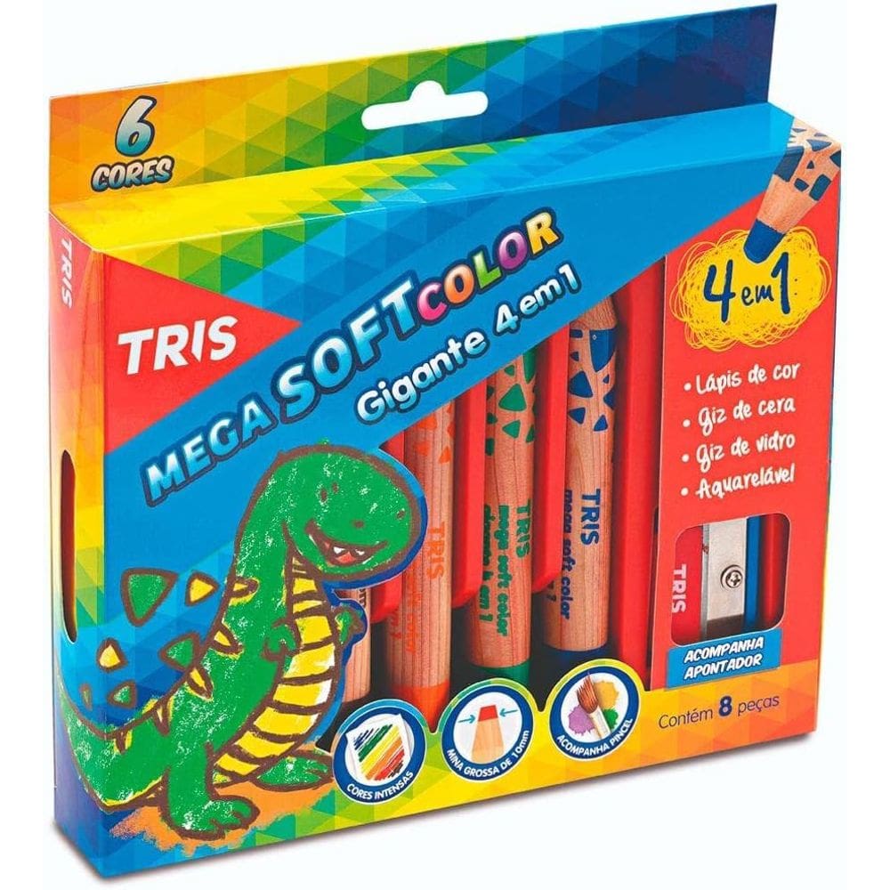 LAPIS COR TRIS MEGA 4x1 6COR APON PINC