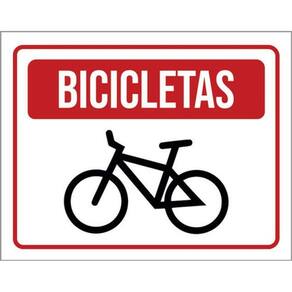 Kit 5 Placas Vermelha Bicicletas 36X46