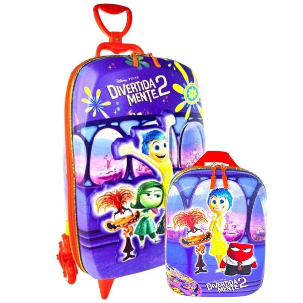 Kit Mochila Divertidamente Sala Controle Lancheira Escolar