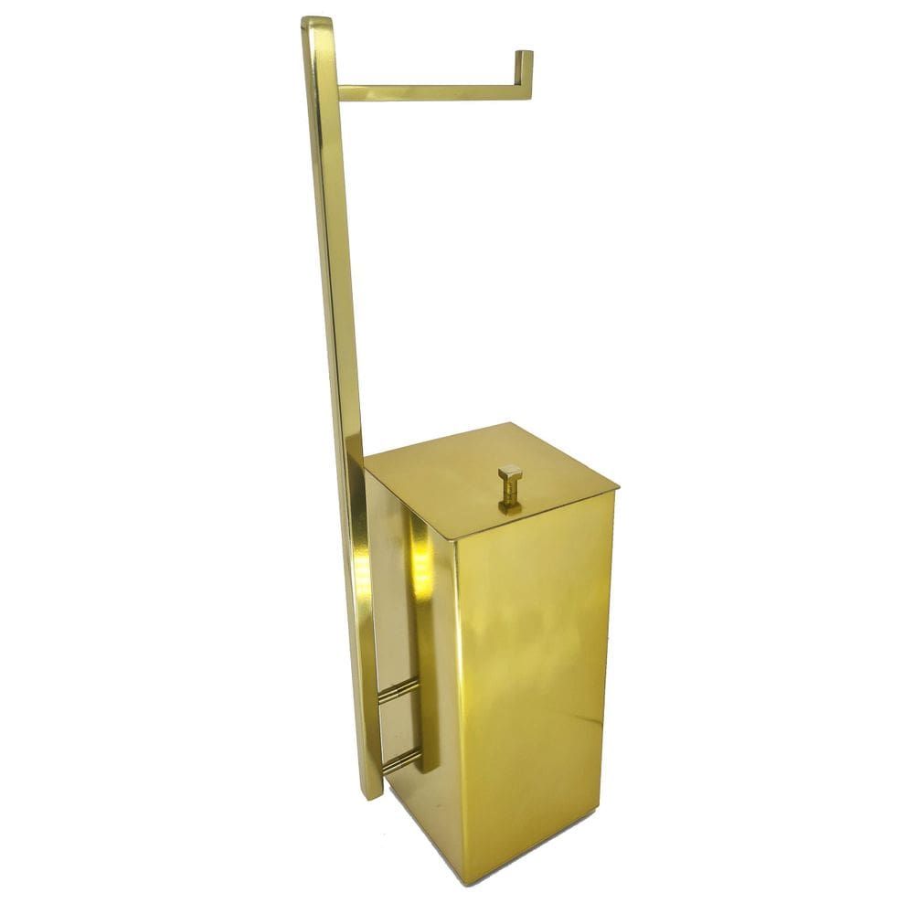 Cesto De Lixo Quadrada Com Papeleira Gold Padrão Deca