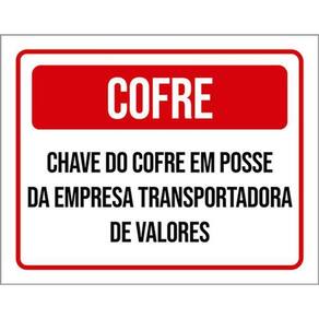 Kit 5 Placas Cofre Chave Posse Empresa 36X46