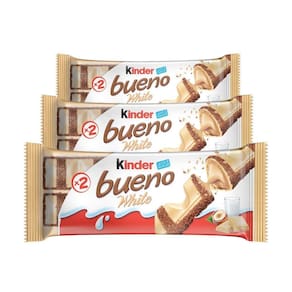 Chocolate, 3 Pacotes De 39G Kinder Bueno White