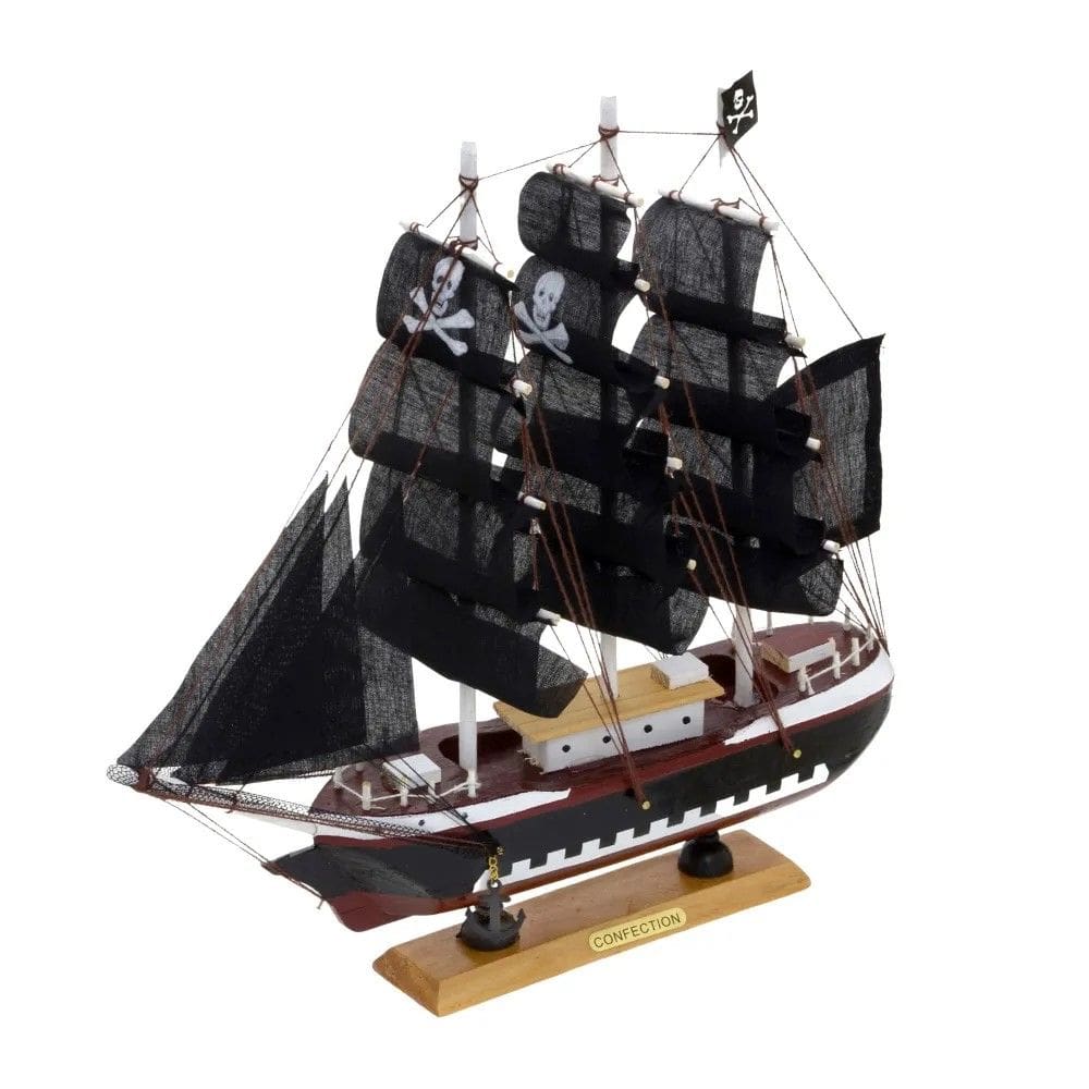 Barco Decorativo Pirata Preto 31Cm