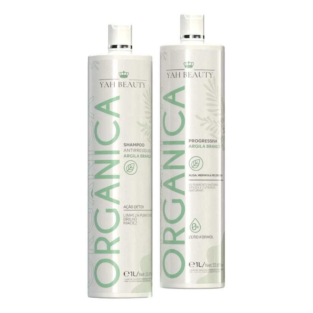 Kit Progressiva Argila Branca Yah Bealty Alisamento Escova