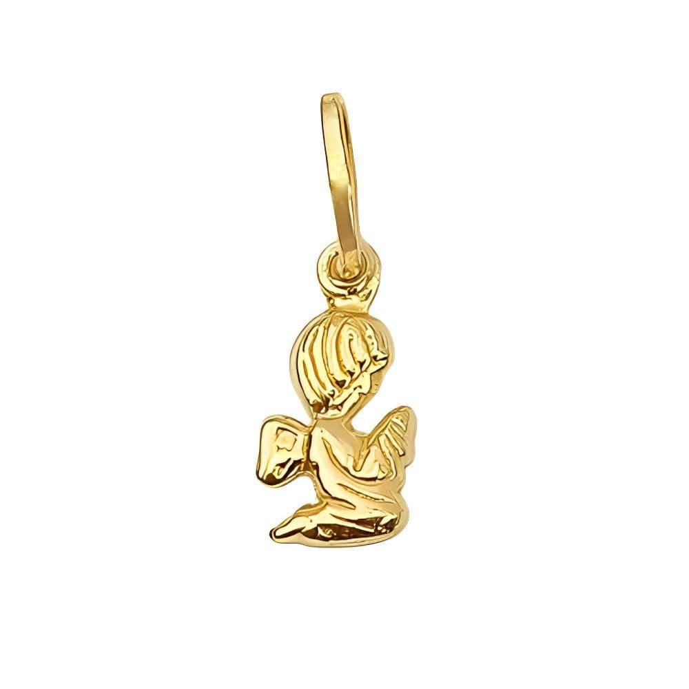 Pingente Anjo Mini Ajoelhado Em Ouro 18K