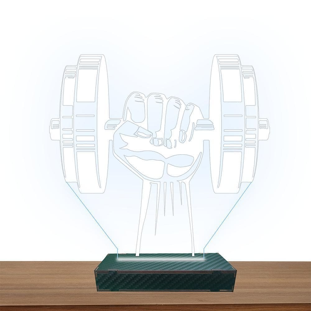 Luminária Led 3D Musculação Academia Abajur Branca