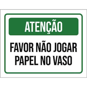 Kit 3 Placa Favor Não Jogar Papel No Vaso Ver36X46