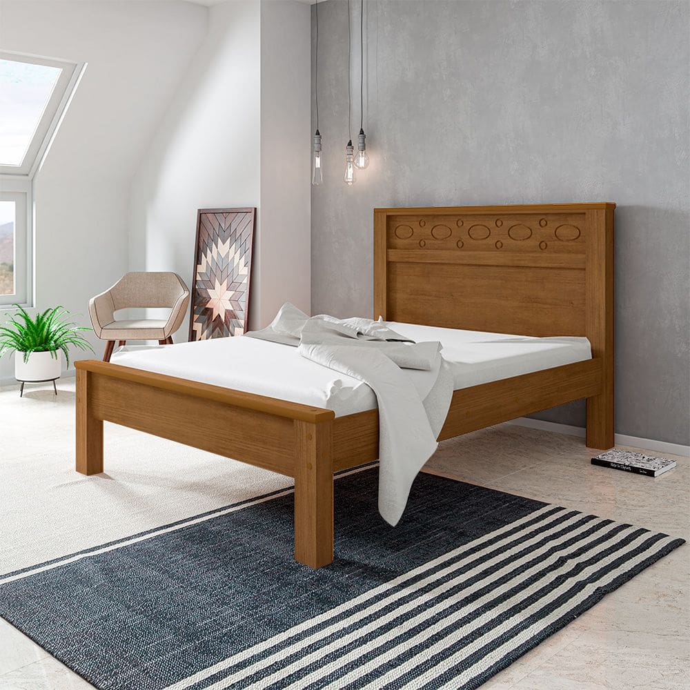 Cama Casal Mdf Las Vegas - Amêndoa