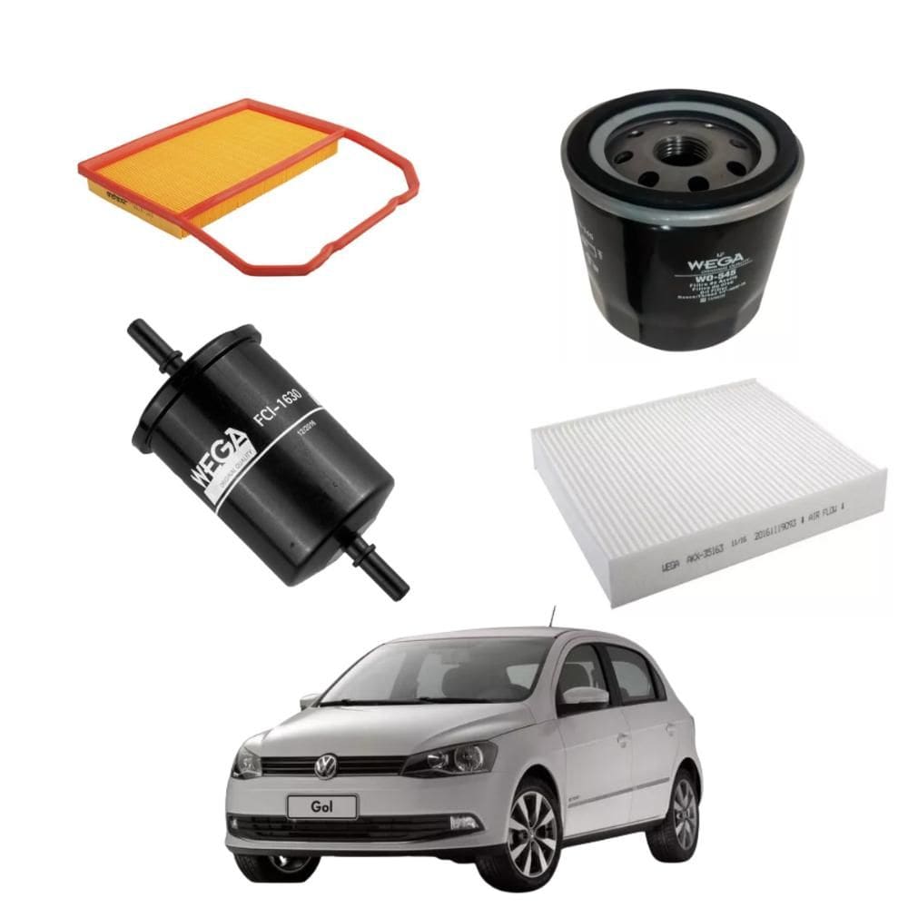 Kit Filtro Troca Óleo Gol 2016 A 2023 WKL300 Wega