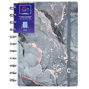 Caderno Inteligente Onyx G+ Mármore Tamanho A4 Grande 140 Folhas 90g Capa Dura Disco Universitário Folha Destacável