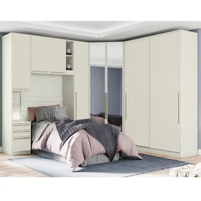Quarto Solteiro Completo Henn Seletto 5 Peças 8 Portas 3 Gavetas