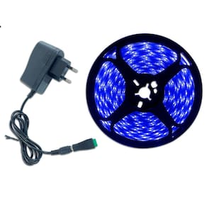 Kit Fonte 12v 2a + 5 Metros Fita Led 3528 Com Cola Dupla Face A Prova D`água 12v Azul