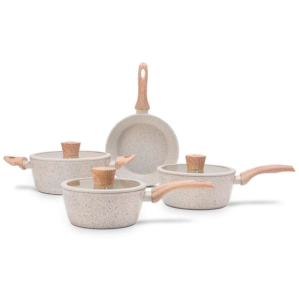 Conjunto Jogo de Panelas Antiaderente Ceramic Life Sirius com Indução Vanilla C/4 Peças