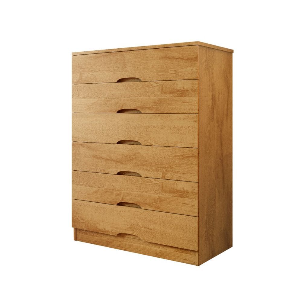 Cômoda Para Quarto 6 Gavetas Sevilha Made Marcs - Peroba