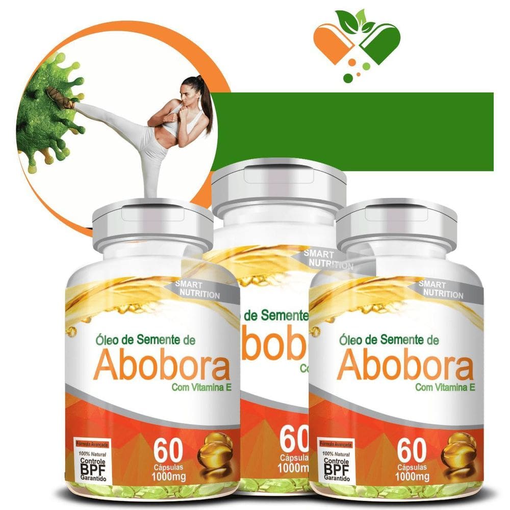 Kit Com 3 Potes Semente De Abóbora 1000Mg 60 Cápsulas