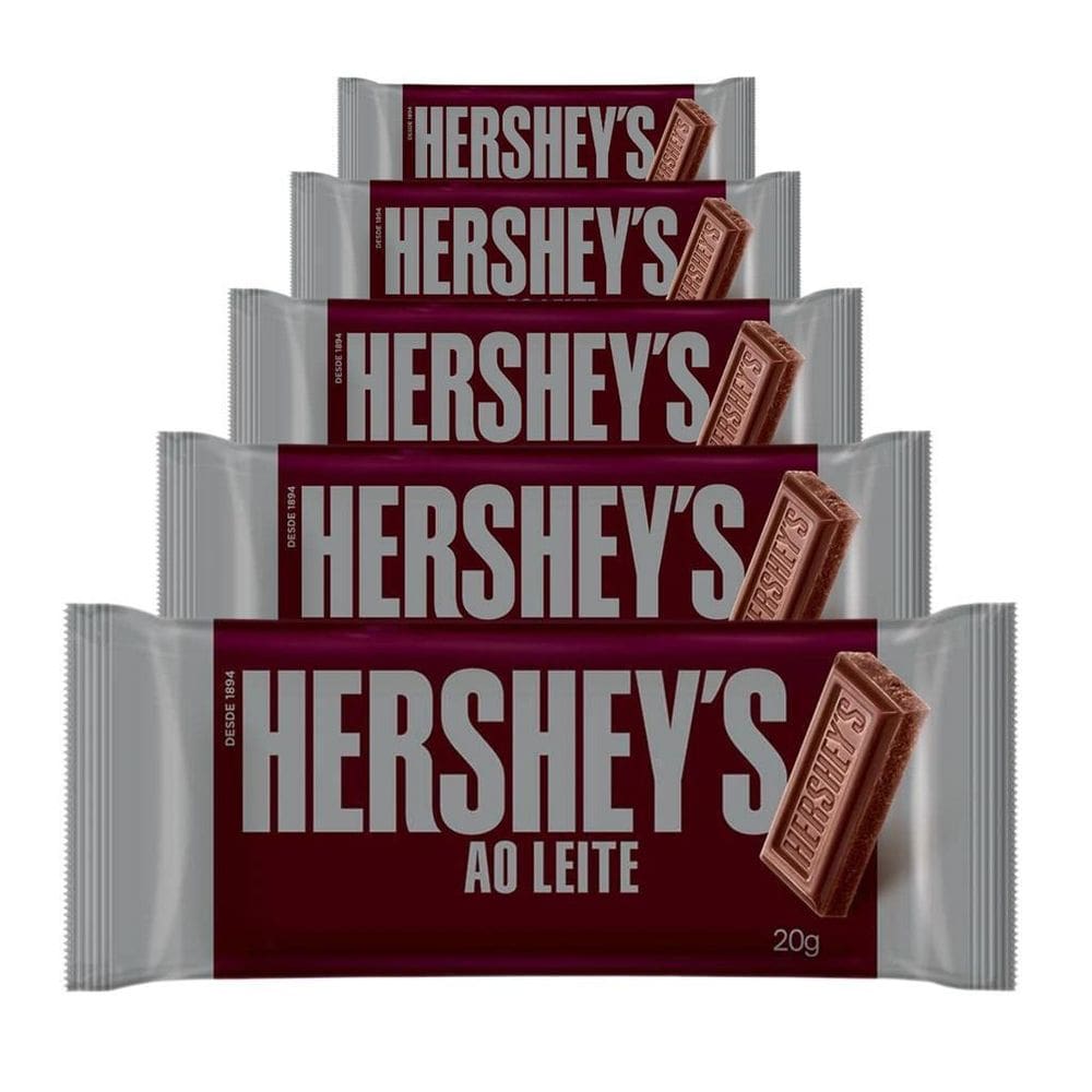Chocolate Hersheys, 5 Barras 20G Ao Leite