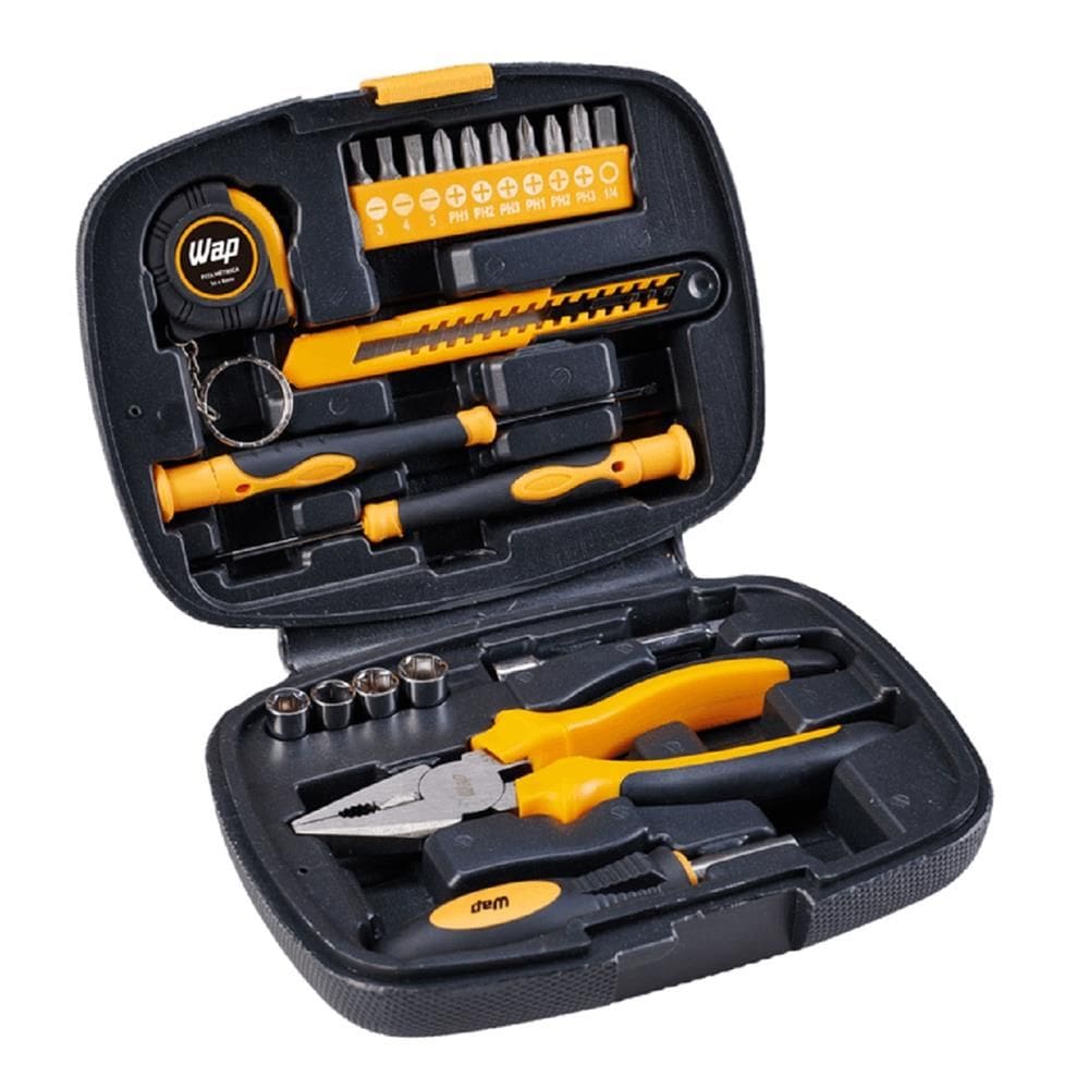 Maleta de Ferramentas WAP MKF21, com 21 Peças, Amarelo e Preto