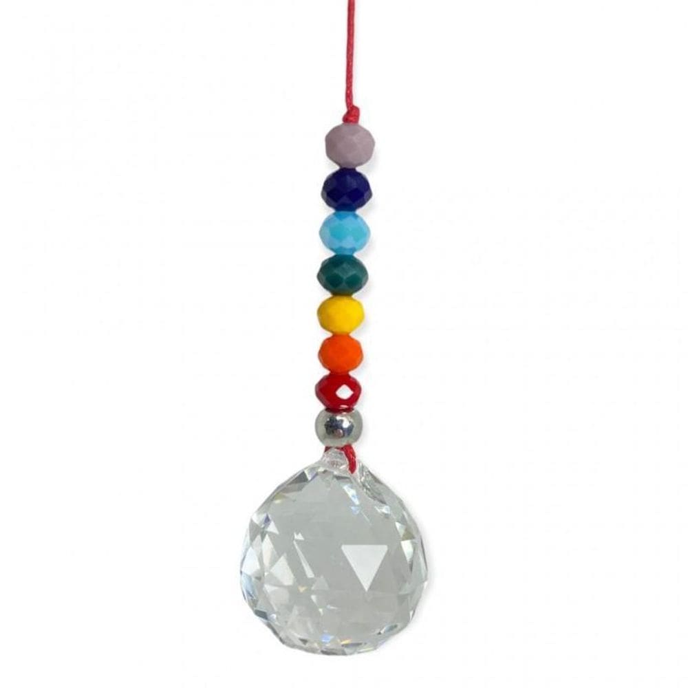 Cristal Multifacetado Feng Shui Com Cordão- Escolha A Cor