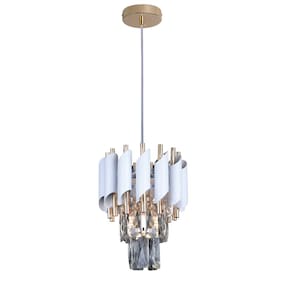 Pendente Cristal Metal Branco e Dourado 1E14