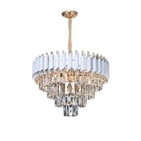 Pendente Cristal Metal Branco e Dourado 9E14