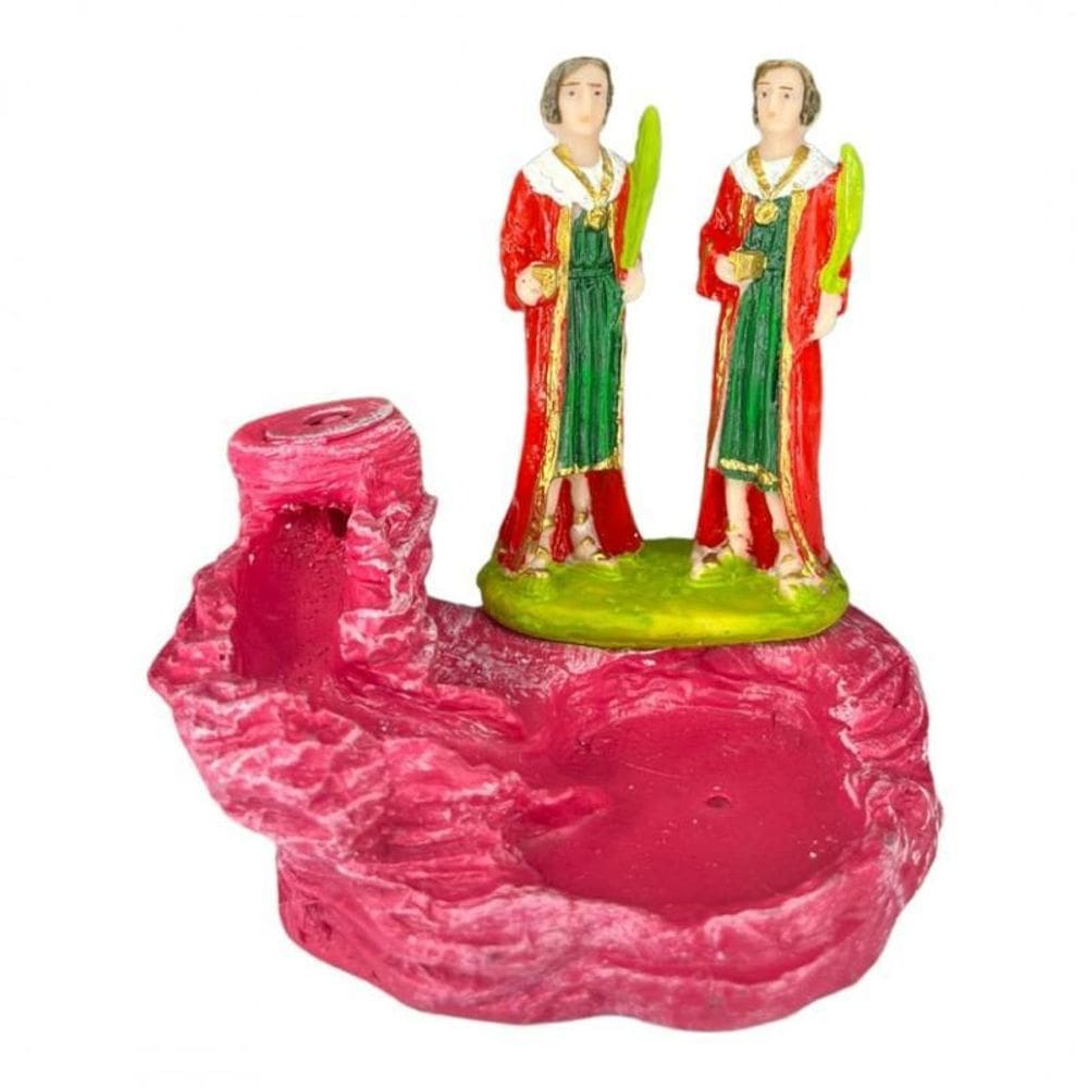 Incensário Cascata Católico Em Resina - Escolha O Seu Santo
