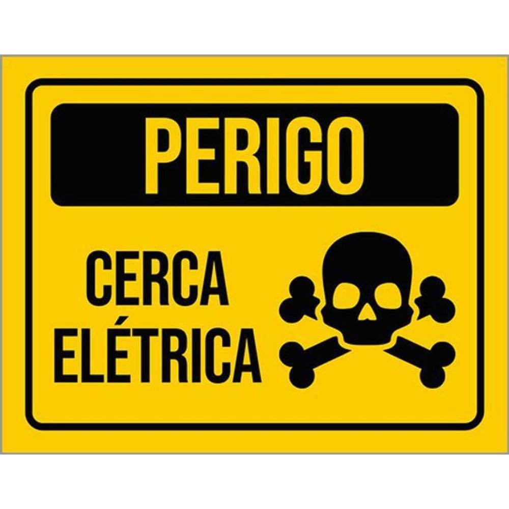 Kit 10 Placas De Aviso Perigo Cerca Elétrica 36X46