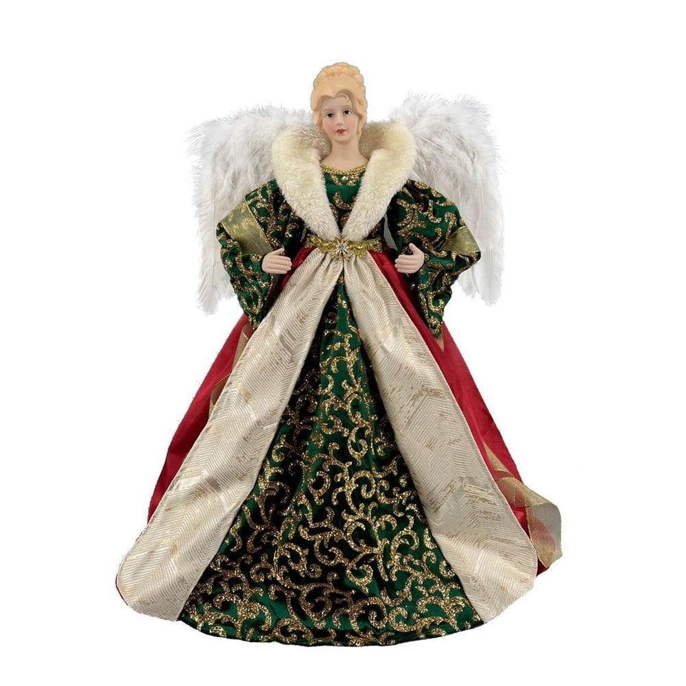 Anjo Topo Arvore Natal Verde Decoração Enfeite Casa 60Cm