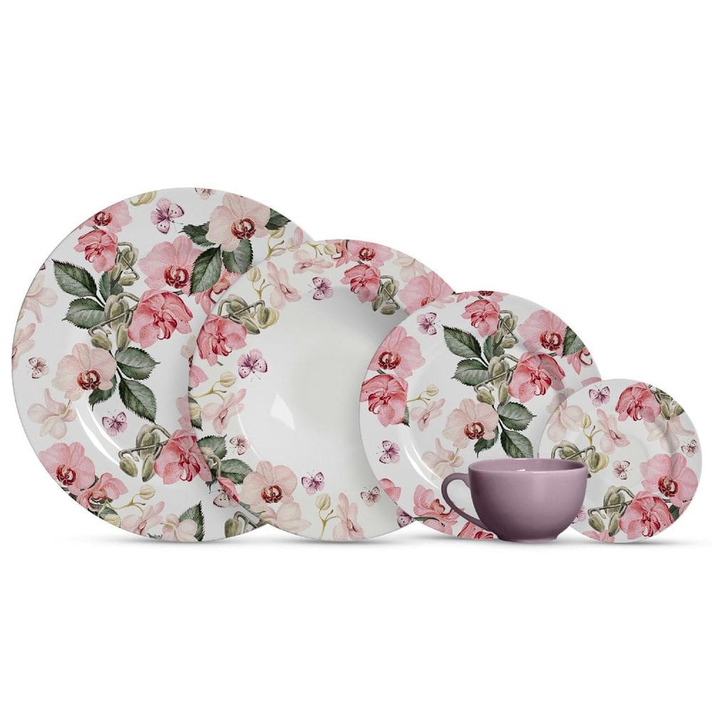 Aparelho De Jantar 30 Peças Encanto Alleanza Xic Malva 1L