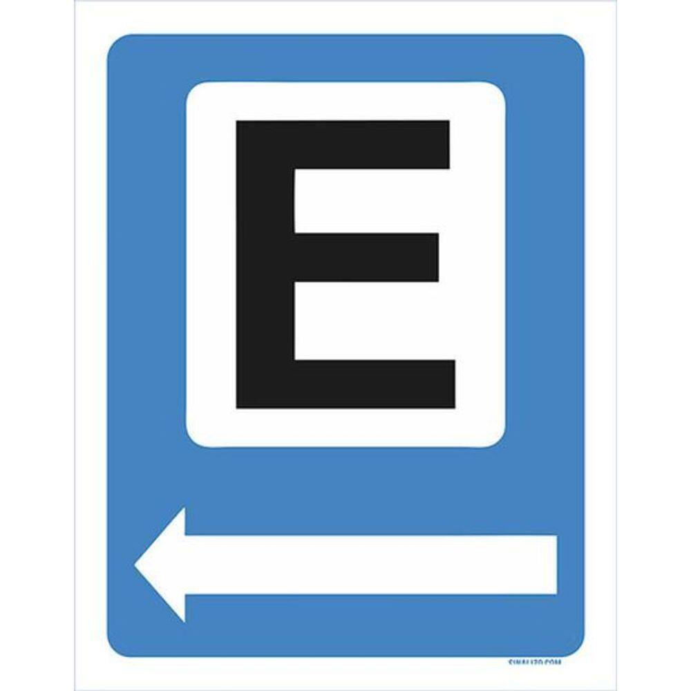 Kit 10 Placas Estacionar Azul Seta Esquerda 36X46