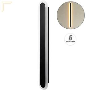 Kit 5 Arandela Linear Acrilico 60 Cm Borda Luminosa Led