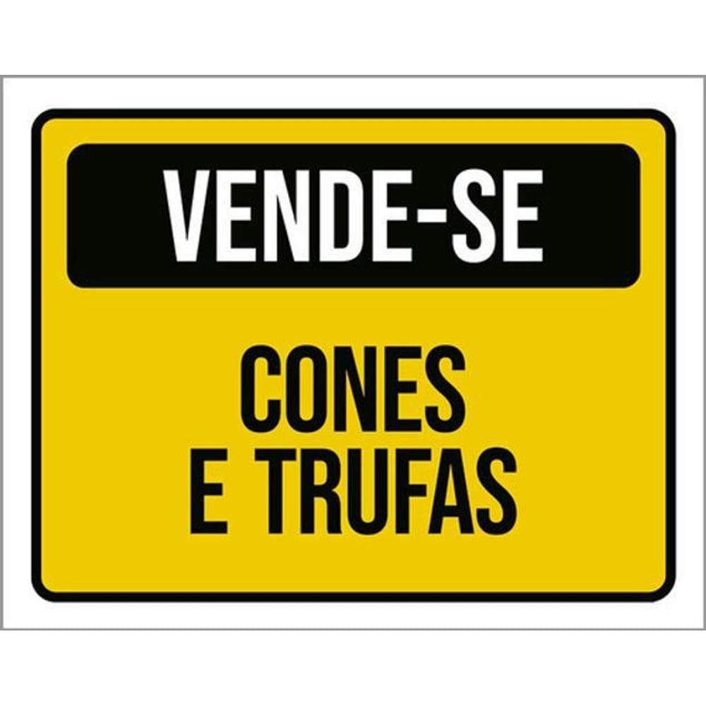 Kit 3 Placas Vende-Se Cones E Trufas 36X46