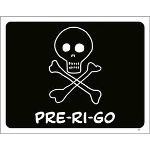 Kit 10 Placas Prerigo Caveira Branca 36X46
