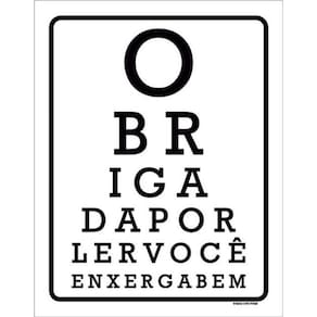 Kit 10 Placas Obrigado Por Ler Você Enxerga Bem 36X46