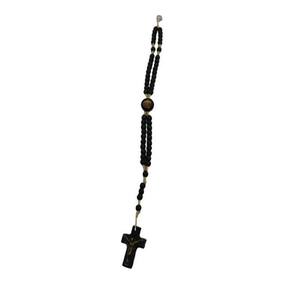 Terço Pulseira Madeira São Bento - Preto