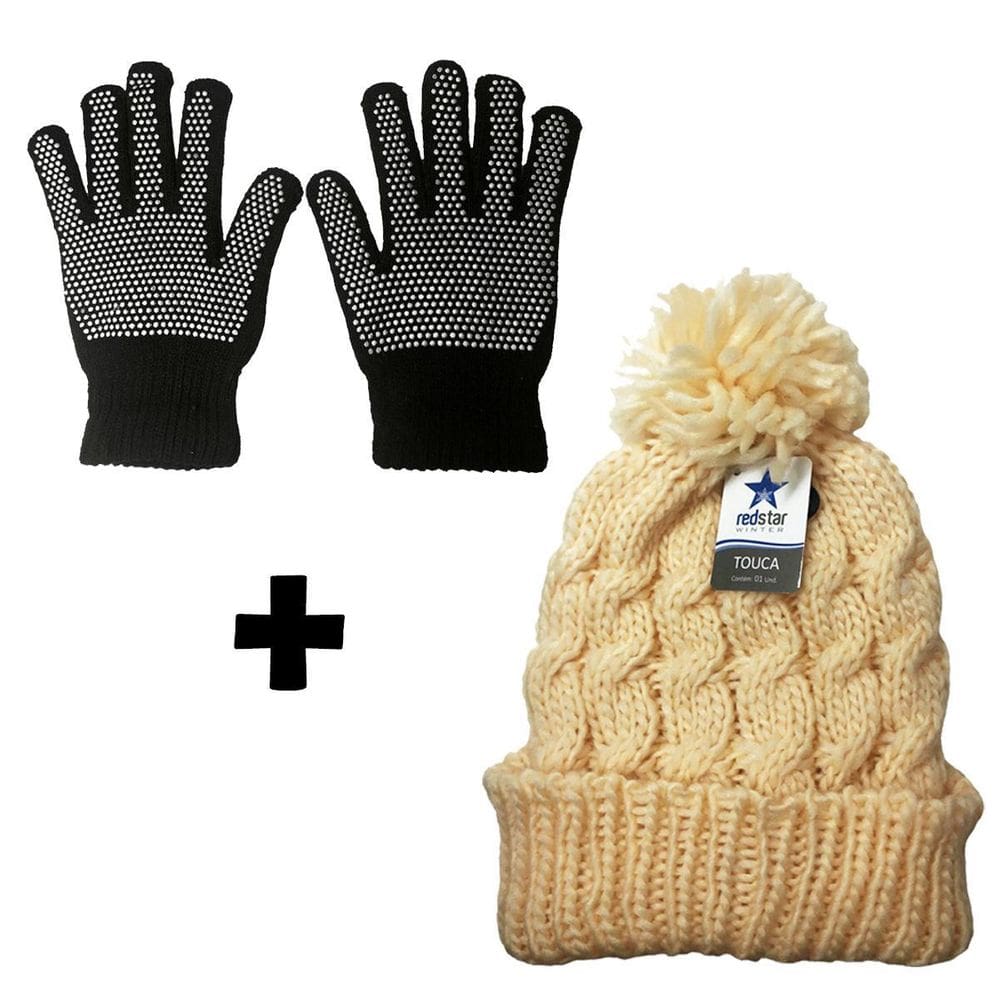 Kit Básico Inverno Feminino Cpm Touca Tricô E Luva
