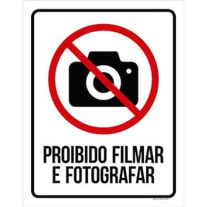 Kit 3 Placas Proibido Filmar Fotografar 36X46