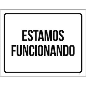 Kit 5 Placas Estamos Funcionando Preta 36X46