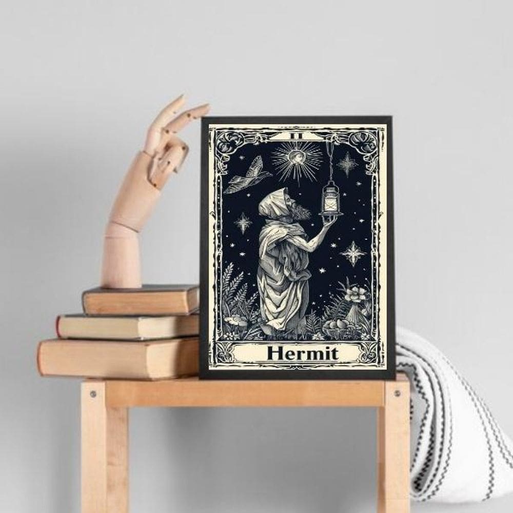 Quadro Decorativo Carta Tarot - Eremita 33X24Cm