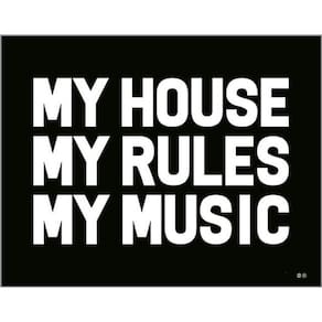 Kit 5 Placas My House My Rules My Music 36X46