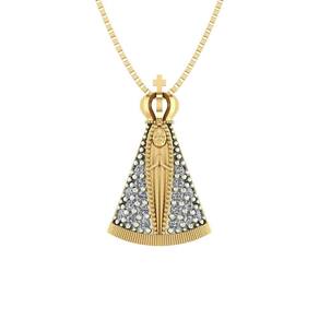 Pingente Nossa Senhora Aparecida Ouro Amarelo Pix0760