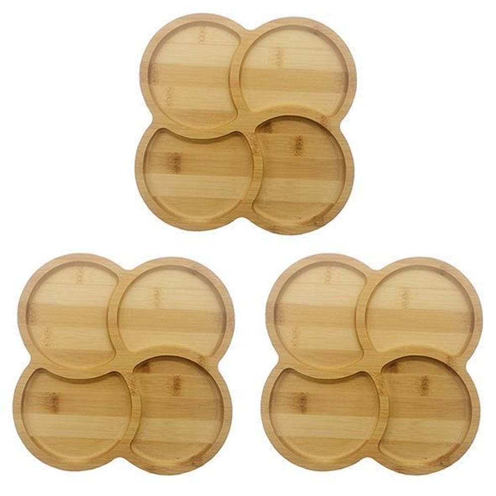 Kit 3 Petisqueiras Onda Bambu 22Cm Class Home